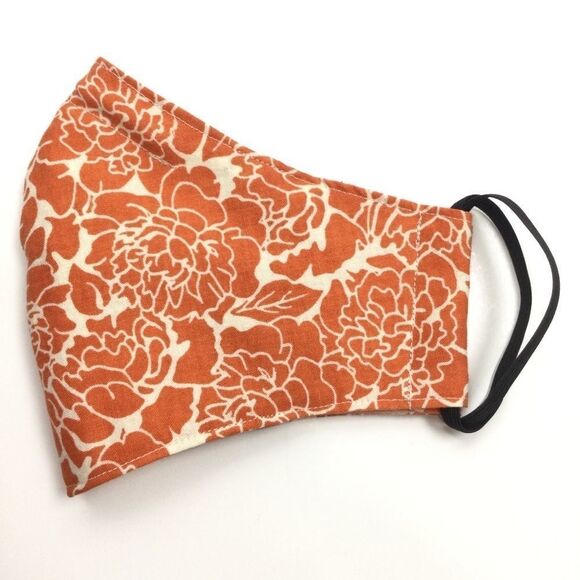 2/$15 - Flower Mask, Orange & Cream Rose Flower Face Mask, Filti Filter - Picture 2 of 15